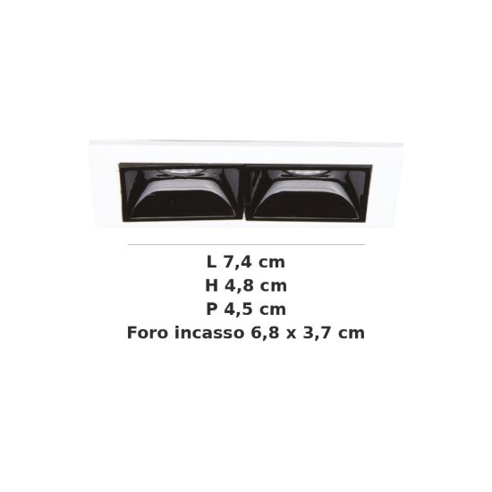 Ideal lux lika faretto da incasso per cartongesso led 6w 4000k foro 6,8x3,7cm rettangolare bianco