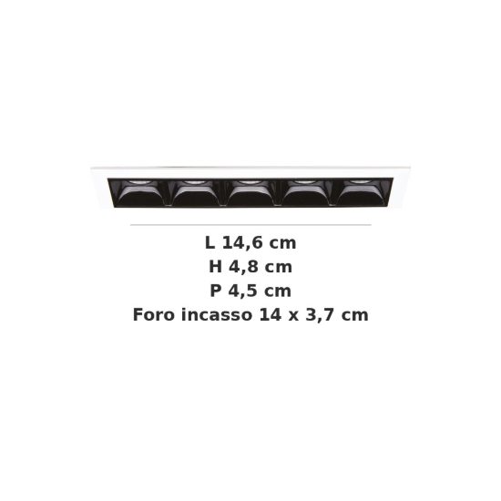 Ideal lux lika faretto da incasso per cartongesso led 12w 4000k foro 14x3,7cm lineare bianco
