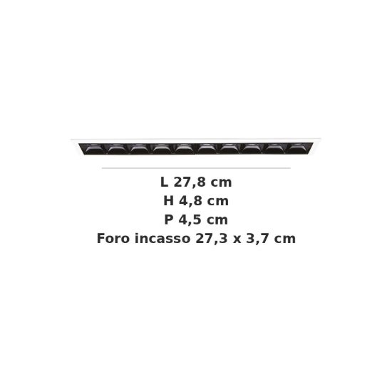 Ideal lux lika faretto da incasso per cartongesso led 20w 4000k foro 27,3x3,7cm lineare bianco