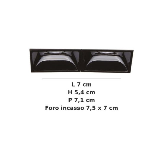 Ideal lux lika faretto da incasso per cartongesso led 6w 4000k foro 7,5x7cm quadrato nero