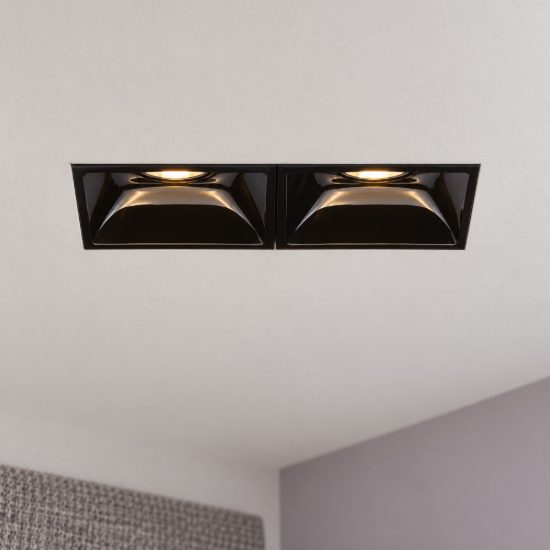 Ideal lux lika faretto da incasso per cartongesso led 12w 4000k foro 14,5x7cm rettangolare nero