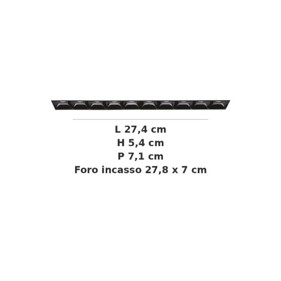 Ideal lux lika faretto da incasso per cartongesso led 20w 4000k foro 27,8x7cm lineare nero