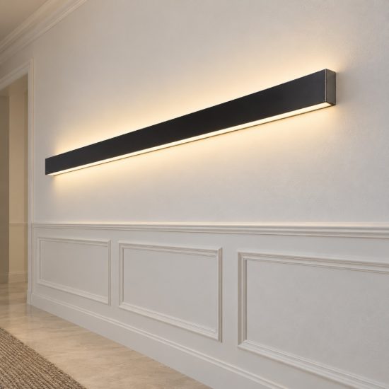 Ideal lux steel applique lineare biemissione led 32w 4000k 120cm moderna nera