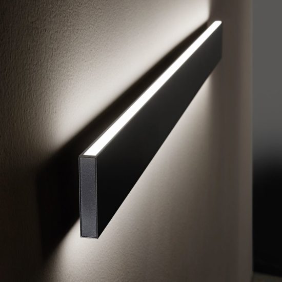 Ideal lux steel applique lineare biemissione led 32w 4000k 120cm moderna nera