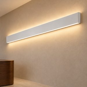Ideal lux steel applique lineare biemissione led 32w 4000k 120cm moderna bianca