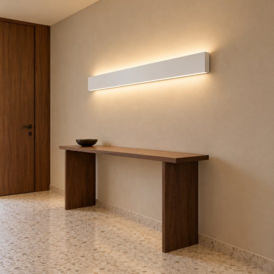 Ideal lux steel applique lineare biemissione led 32w 4000k 120cm moderna bianca