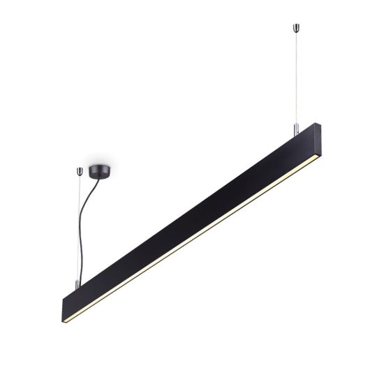 Ideal lux steel lampadario lineare biemissione fascio largo led 32w 4000k 120cm nero