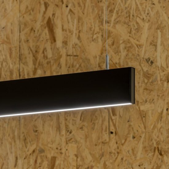 Ideal lux steel lampadario lineare biemissione fascio largo led 32w 4000k 120cm nero