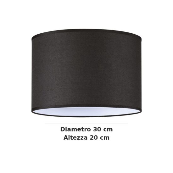 Ideal lux set up paralume cilindrico in tessuto 30x20cm nero