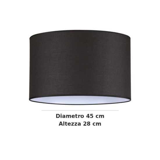 Ideal lux set up paralume cilindrico in tessuto 45x28cm nero