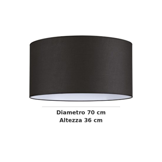 Ideal lux set up paralume cilindrico in tessuto 70x36cm nero