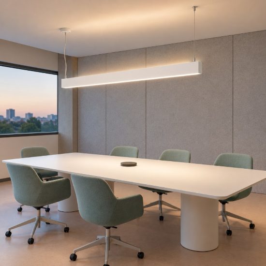 Ideal lux steel lampadario lineare biemissione fascio largo led 36w 4000k 107cm bianco