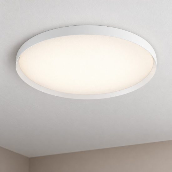 Ideal lux fly plafoniera led 68w 4000k 90cm per soggiorno moderna bianca