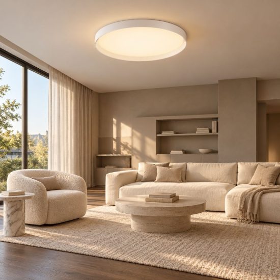 Ideal lux fly plafoniera led 53w 3000k 60cm per soggiorno moderna bianca