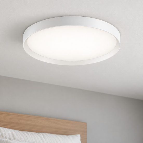 Ideal lux fly plafoniera led 53w 4000k 60cm per soggiorno moderna bianca