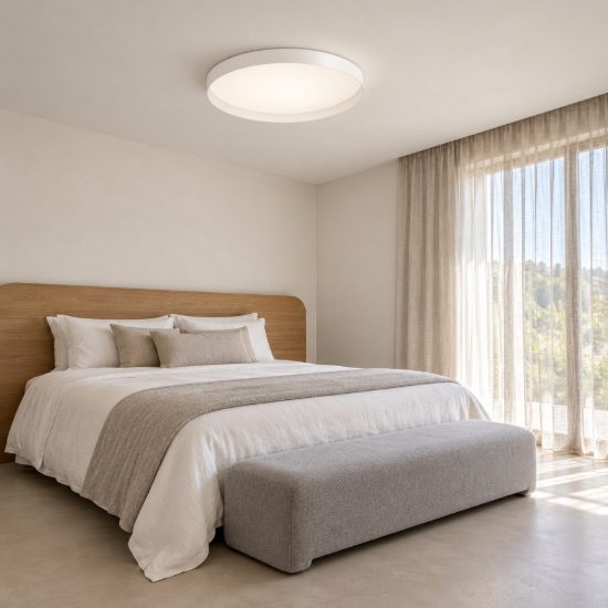 Ideal lux fly plafoniera led 53w 4000k 60cm per soggiorno moderna bianca
