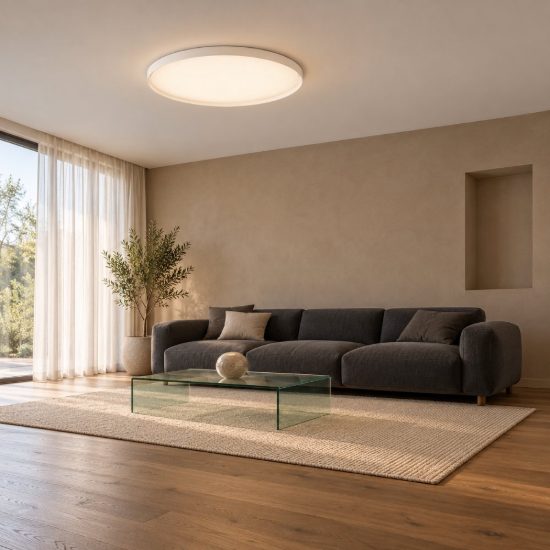 Ideal lux fly plafoniera led 68w 3000k 90cm per soggiorno moderna bianca