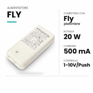 Ideal lux fly alimentatore dimmerabile 1-10v/push 20w 500ma per plafoniere 35cm