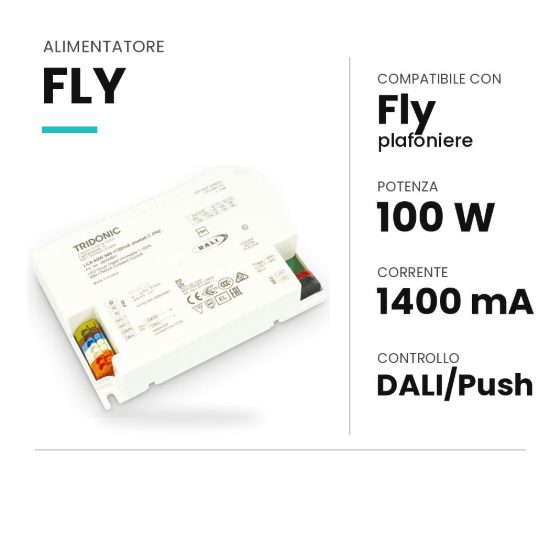 Ideal lux fly alimentatore dimmerabile dali/push 100w 1400ma per plafoniere 90cm