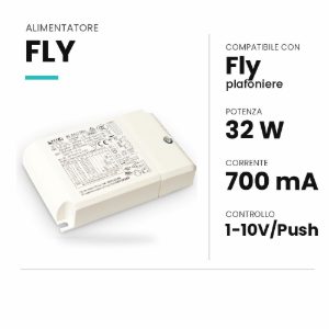Ideal lux fly alimentatore dimmerabile 1-10v/push 32w 700ma per plafoniere 45cm