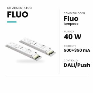 Ideal lux fluo kit alimentatori dali/push 500+350ma per lampade a doppia emissione 120cm