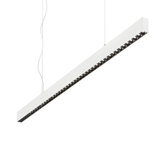 Ideal lux office accent lampadario lineare led 30w 4000k 112,8cm per ufficio moderno bianco