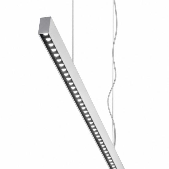 Ideal lux office accent lampadario lineare led 30w 4000k 112,8cm per ufficio moderno bianco