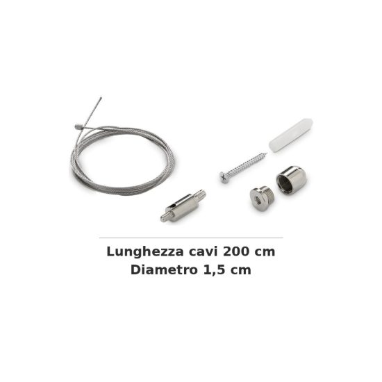 Ideal lux steel kit di sospensione 200cm per sistema lineare acciaio