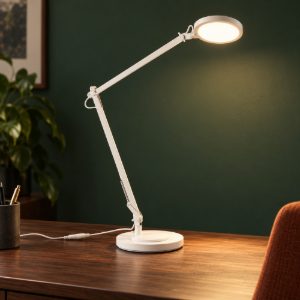 Ideal lux futura lampada da scrivania led 12,5w 4000k dimmerabile 65,5cm per ufficio bianca