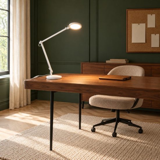 Ideal lux futura lampada da scrivania led 12,5w 4000k dimmerabile 65,5cm per ufficio bianca