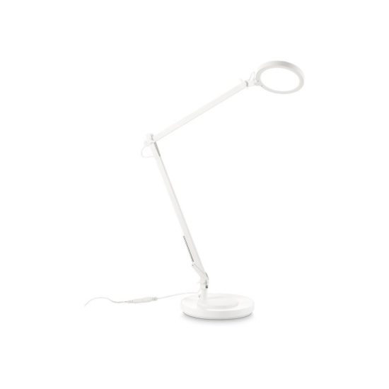 Ideal lux futura lampada da scrivania led 12,5w 4000k dimmerabile 65,5cm per ufficio bianca