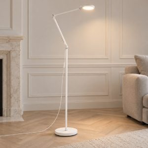 Ideal lux futura lampada da terra led 12,5w 4000k dimmerabile 145cm per soggiorno moderna bianca