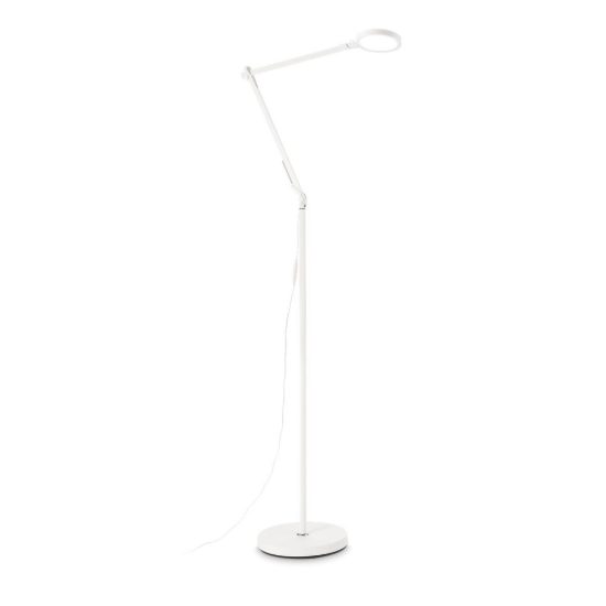 Ideal lux futura lampada da terra led 12,5w 4000k dimmerabile 145cm per soggiorno moderna bianca