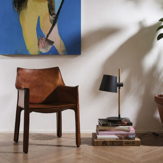 Ideal lux axel lampada da tavolo e27 66cm per soggiorno moderna nera con stelo in legno