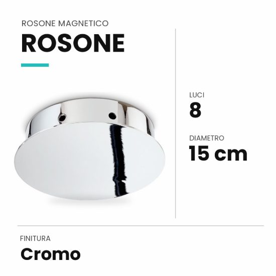 Ideal lux rosone magnetico a 8 luci 15cm cromo