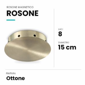 Ideal lux rosone magnetico a 8 luci 15cm ottone