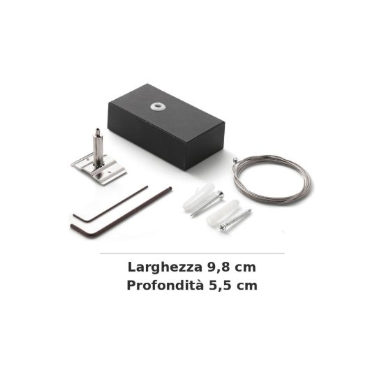 Ideal lux fluo rosone con kit di sospensione 5m per profilo nero