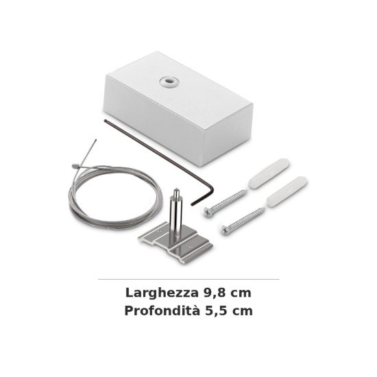 Ideal lux fluo rosone con kit di sospensione 5m per profilo bianco