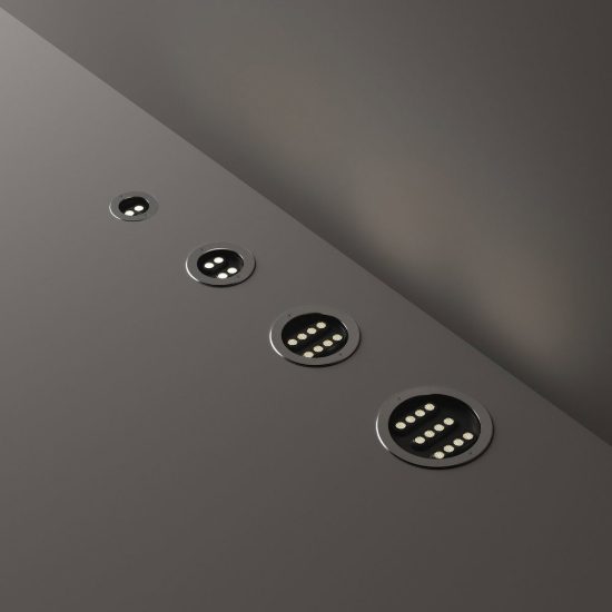 Ideal lux taurus faretto da incasso da esterno pavimento led 11w 3000k 17,5cm rotondo acciaio