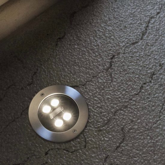 Ideal lux taurus faretto da incasso da esterno pavimento led 14w 3000k 25,5cm rotondo acciaio