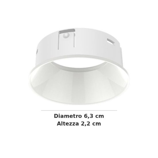 Ideal lux bento riflettore tondo per faretti da incasso bianco