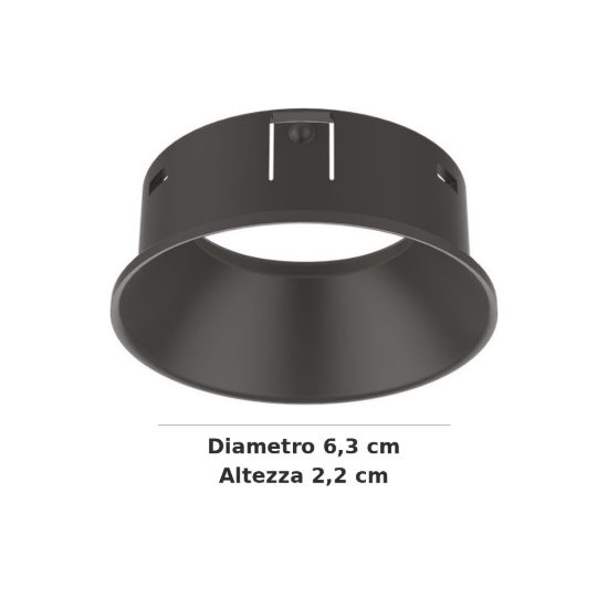 Ideal lux bento riflettore tondo per faretti da incasso nero