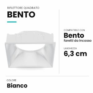Ideal lux bento riflettore quadrato per faretti da incasso bianco