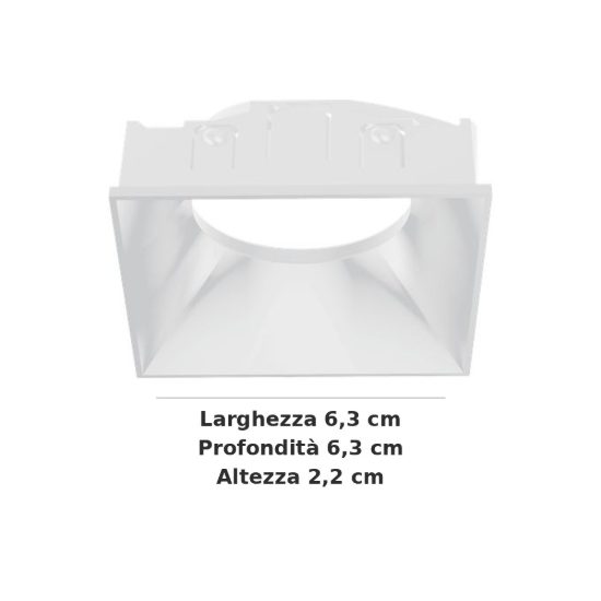 Ideal lux bento riflettore quadrato per faretti da incasso bianco