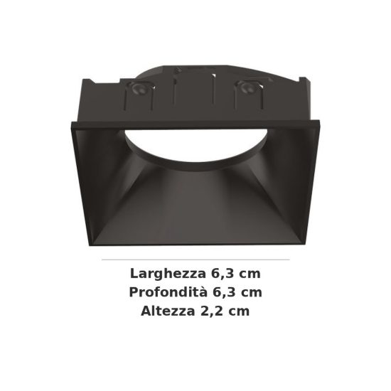 Ideal lux bento riflettore quadrato per faretti da incasso nero