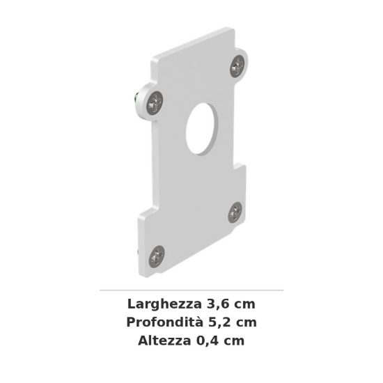 Ideal lux ego testata di chiusura con foro per binario da incasso bianca