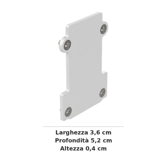 Ideal lux ego testata di chiusura senza foro per binario da incasso bianca