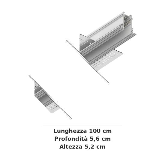 Ideal lux ego binario da incasso 48v 1m dali/1-10v bianco
