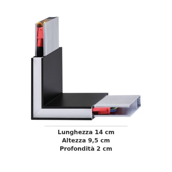 Ideal lux steel profilo angolare luminoso led 5,5w 4000k per sistema lineare nero