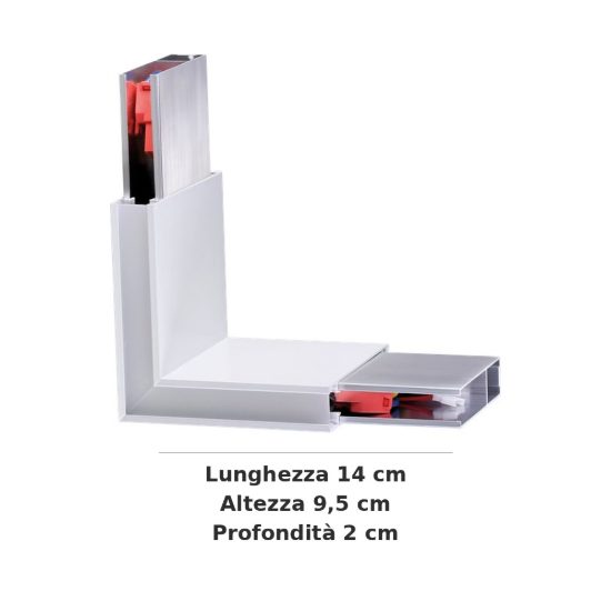 Ideal lux steel profilo angolare luminoso led 5,5w 4000k per sistema lineare bianco
